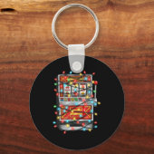 Funny Slot Machine Christmas Graphics Lights Lover Schlüsselanhänger (Vorderseite)