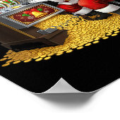 Funny Slot Machine Santa Christmas Graphic Casino Poster (Ecke)