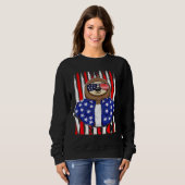 Funny Sloth 4. Juli Merica Vierte Patriotic Sweatshirt (Vorne ganz)