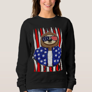 Funny Sloth 4. Juli Merica Vierte Patriotic Sweatshirt
