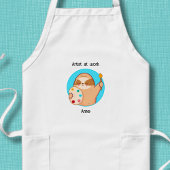 Funny Sloth Artist bei Arbeit Lange Schürze