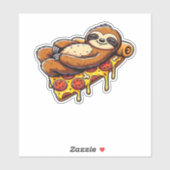 Funny Sloth aß Pizza, Kawaii Animal Lover Clas Aufkleber (Blatt)
