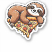 Funny Sloth aß Pizza, Kawaii Animal Lover Clas Aufkleber (Vorderseite)
