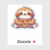 Funny Sloth aß Pizza, Kawaii Animal Lover Clas Aufkleber (Blatt)