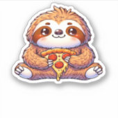 Funny Sloth aß Pizza, Kawaii Animal Lover Clas Aufkleber (Vorderseite)