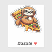 Funny Sloth aß Pizza, Kawaii Animal Lover Clas Aufkleber (Blatt)