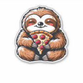 Funny Sloth aß Pizza, Kawaii Animal Lover Clas Aufkleber (Vorderseite)
