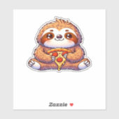 Funny Sloth aß Pizza, Kawaii Animal Lover Clas Aufkleber (Blatt)