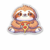 Funny Sloth aß Pizza, Kawaii Animal Lover Clas Aufkleber (Vorderseite)