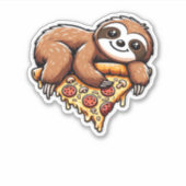 Funny Sloth aß Pizza, Kawaii Animal Lover Clas Aufkleber (Vorderseite)