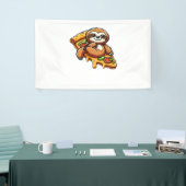 Funny Sloth aß Pizza, Kawaii Animal Lover Clas Banner (Messeveranstaltung)