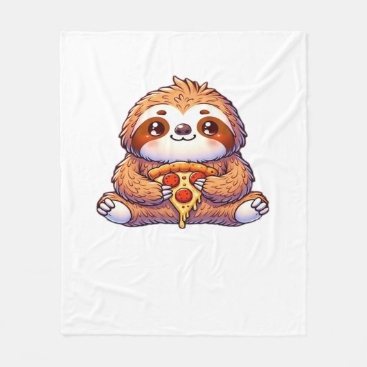 Funny Sloth aß Pizza, Kawaii Animal Lover Clas Fleecedecke (Vorderseite)