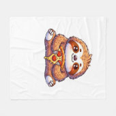 Funny Sloth aß Pizza, Kawaii Animal Lover Clas Fleecedecke (Vorderseite (Horizontal))