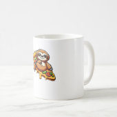 Funny Sloth aß Pizza, Kawaii Animal Lover Clas Kaffeetasse (VorderseiteRechts)