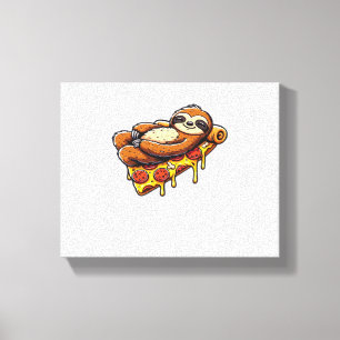 Funny Sloth aß Pizza, Kawaii Animal Lover Clas Leinwanddruck