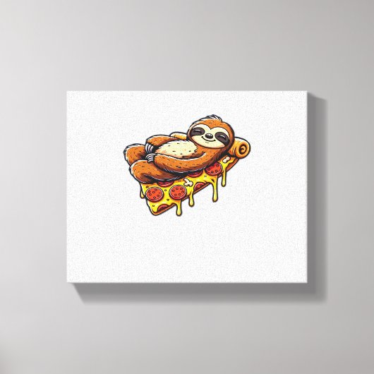 Funny Sloth aß Pizza, Kawaii Animal Lover Clas Leinwanddruck (Vorderseite)