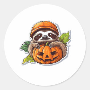 Funny Sloth aß Pizza, Kawaii Animal Lover Clas Runder Aufkleber