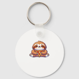 Funny Sloth aß Pizza, Kawaii Animal Lover Clas Schlüsselanhänger