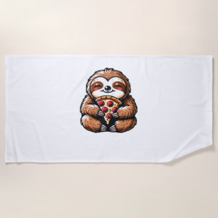 Funny Sloth aß Pizza, Kawaii Animal Lover Clas Strandtuch