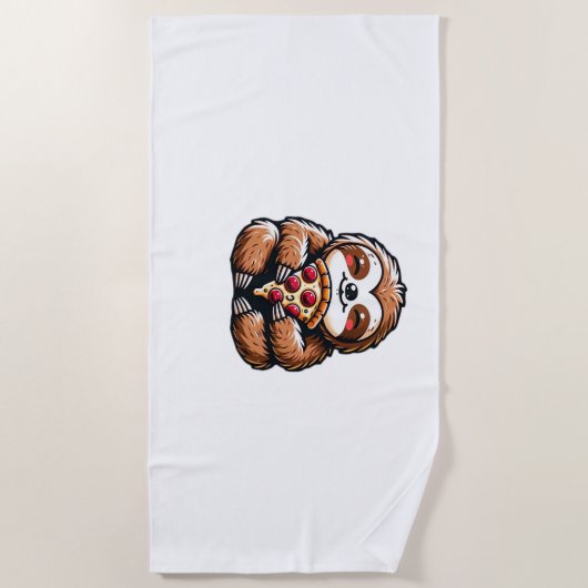 Funny Sloth aß Pizza, Kawaii Animal Lover Clas Strandtuch (Vorderseite)