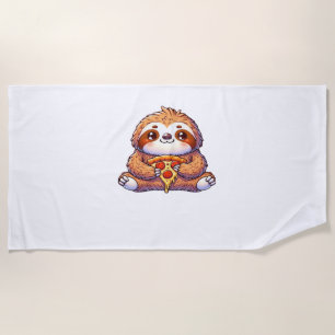 Funny Sloth aß Pizza, Kawaii Animal Lover Clas Strandtuch