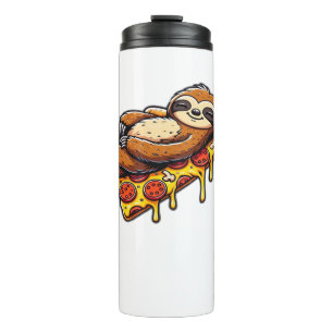 Funny Sloth aß Pizza, Kawaii Animal Lover Clas Thermosbecher