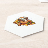 Funny Sloth aß Pizza, Kawaii Animal Lover Clas Untersetzer (angewinkelt)