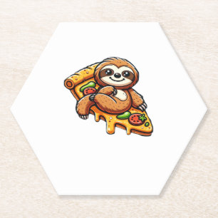 Funny Sloth aß Pizza, Kawaii Animal Lover Clas Untersetzer