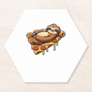 Funny Sloth aß Pizza, Kawaii Animal Lover Clas Untersetzer