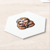 Funny Sloth aß Pizza, Kawaii Animal Lover Clas Untersetzer (angewinkelt)