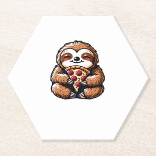 Funny Sloth aß Pizza, Kawaii Animal Lover Clas Untersetzer