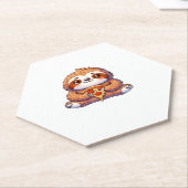 Funny Sloth aß Pizza, Kawaii Animal Lover Clas Untersetzer (angewinkelt)