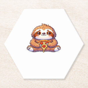 Funny Sloth aß Pizza, Kawaii Animal Lover Clas Untersetzer
