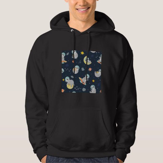 Funny Sloth Astronaut Hoodie (Vorderseite)