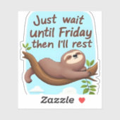 Funny Sloth auf einem Baum � einfach zu machen, um Aufkleber (Blatt)