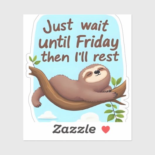 Funny Sloth auf einem Baum � einfach zu machen, um Aufkleber (Blatt)