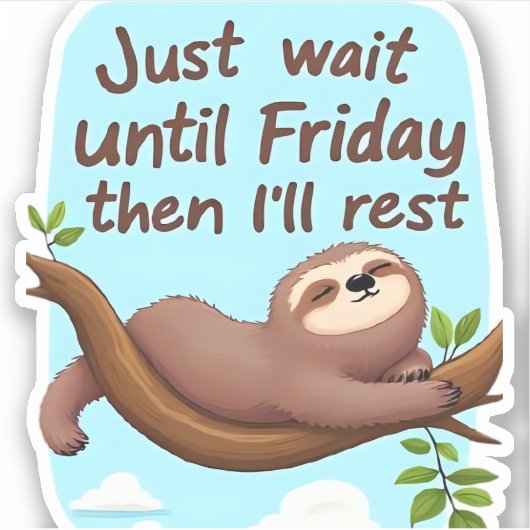 Funny Sloth auf einem Baum � einfach zu machen, um Aufkleber (Vorderseite)