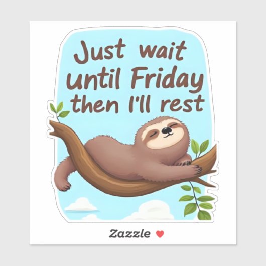 Funny Sloth auf einem Baum � einfach zu machen, um Aufkleber (Blatt)