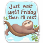 Funny Sloth auf einem Baum � einfach zu machen, um Aufkleber (Vorderseite)