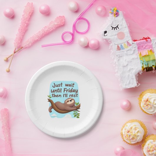 Funny Sloth auf einem Baum � einfach zu machen, um Pappteller (Party)