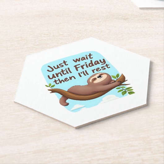 Funny Sloth auf einem Baum � einfach zu machen, um Untersetzer (angewinkelt)