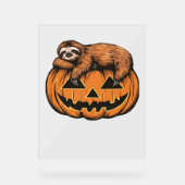 Funny Sloth auf Halloween Pumpkin Essential T - Sh Acrylschild (Vorderseite)