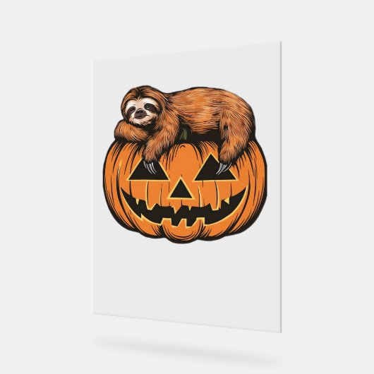 Funny Sloth auf Halloween Pumpkin Essential T - Sh Acrylschild (Winkel)