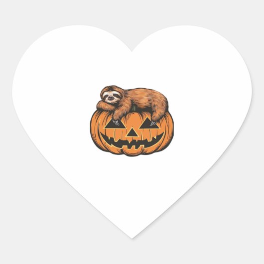 Funny Sloth auf Halloween Pumpkin Essential T - Sh Herz-Aufkleber (Vorderseite)