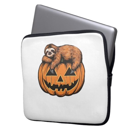 Funny Sloth auf Halloween Pumpkin Essential T - Sh Laptopschutzhülle (Vorderseite Links)