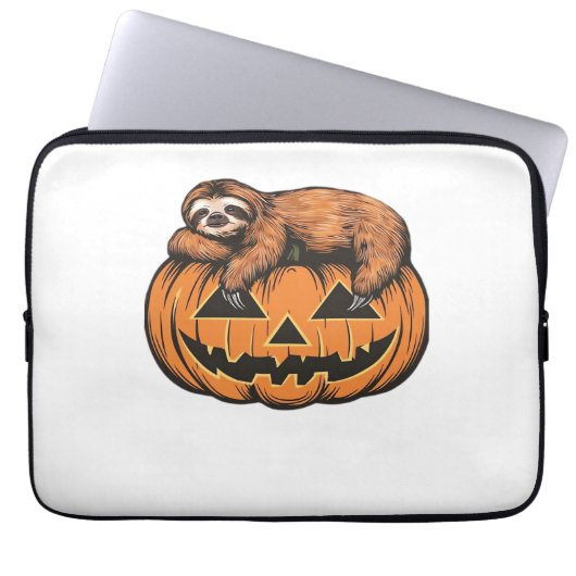 Funny Sloth auf Halloween Pumpkin Essential T - Sh Laptopschutzhülle (Vorderseite)