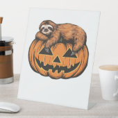 Funny Sloth auf Halloween Pumpkin Essential T - Sh Sockelschild (In Situ)
