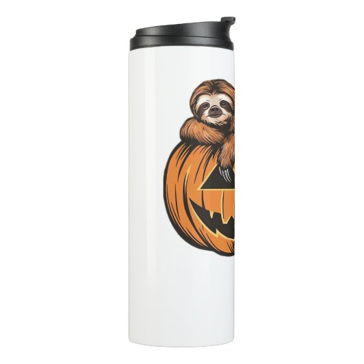 Funny Sloth auf Halloween Pumpkin Essential T - Sh Thermosbecher (Nach links gedreht)