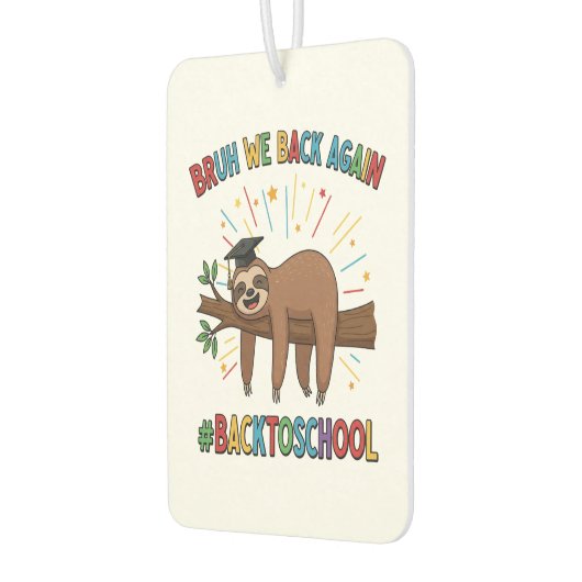 Funny Sloth Back to School Autolufterfrischer (Links)