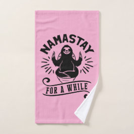 Funny Sloth Bathroom Humor Namastay Handtuch